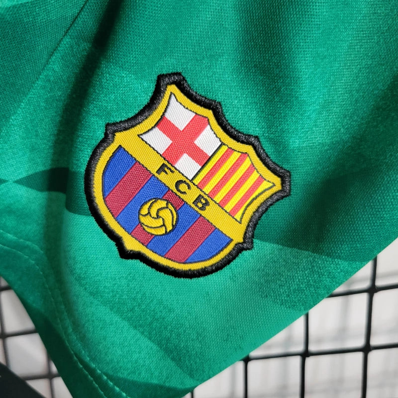 Conjunto Infantil Goleiro Verde Barcelona 2023/24 - Unissex