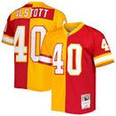 Camisa Mike Alstott Tampa Bay Buccaneers Mitchell & Ness  Split Legacy Replica 1996 - Laranja/vermelho