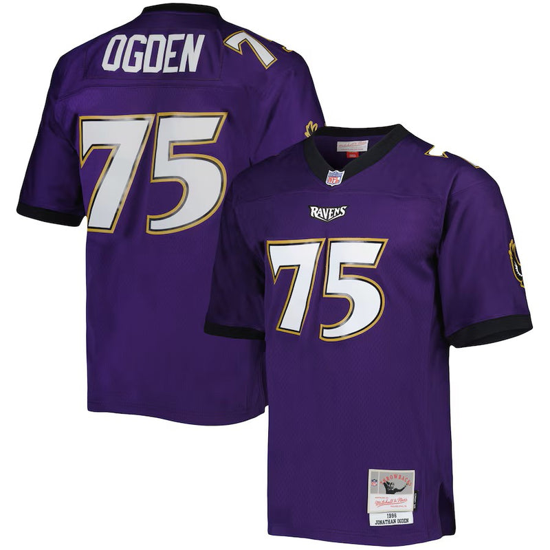 Camisa Jonathan Ogden Baltimore Ravens Mitchell & Ness Legacy Replica - Roxa