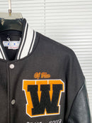 Jaqueta Off-White "Laboratory of Fun" Leather Varsity