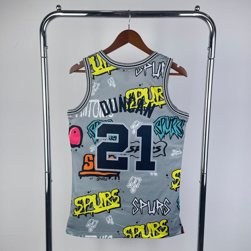 Regata San Antonio Spurs Slap Sticker Cinza 1998/99 - Hardwood Classics
