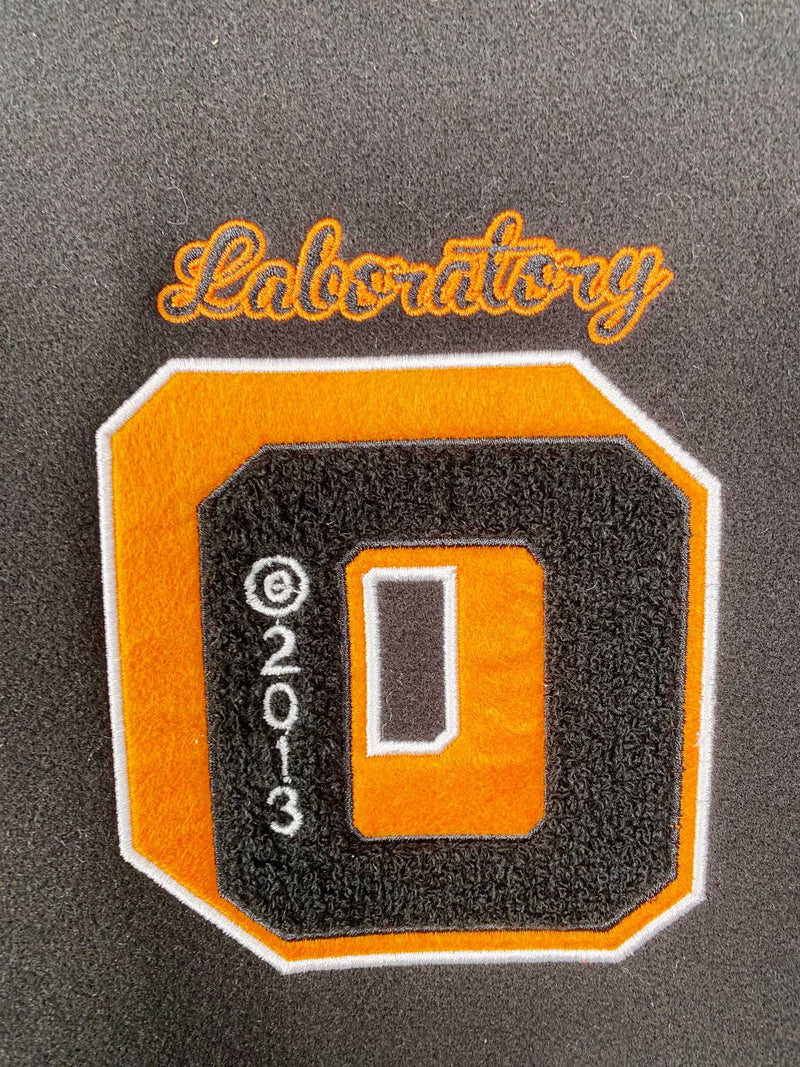 Jaqueta Off-White "Laboratory of Fun" Leather Varsity