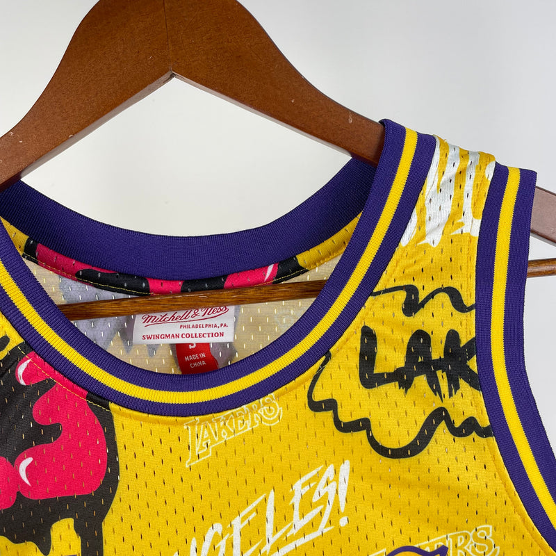 Regata Los Angeles Lakers Kobe Bryant Slap Sticker Amarela 1996/97 - Hardwood Classics