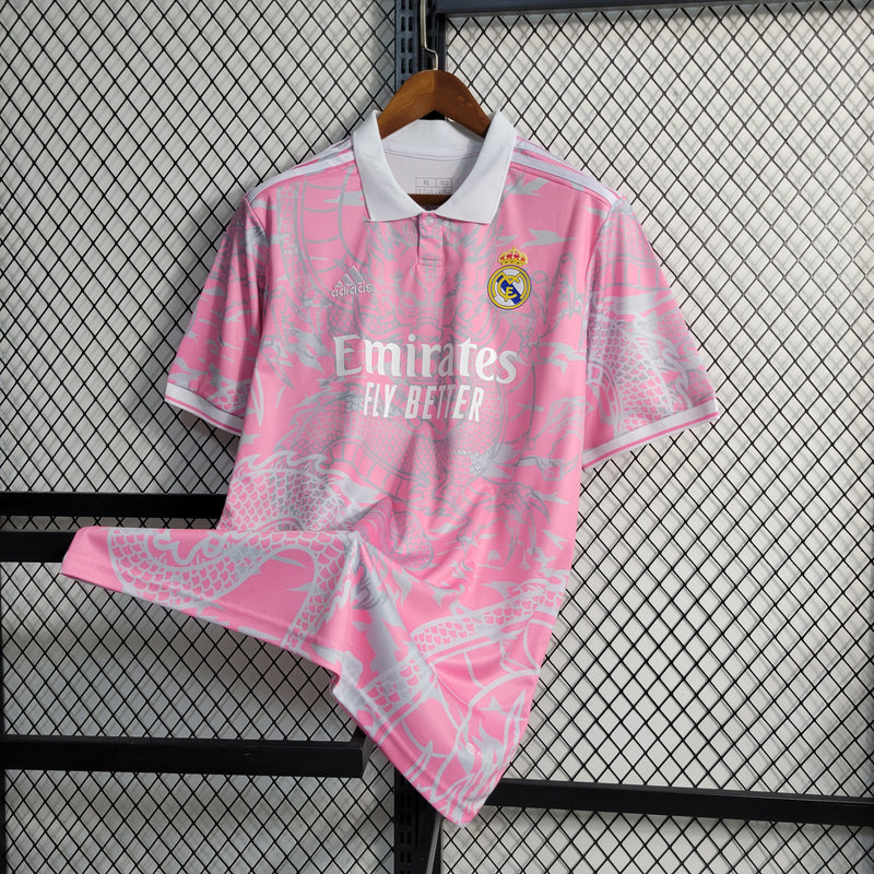 Camisa Real Madrid Dragon Pink 2023 Torcedor - Masculina
