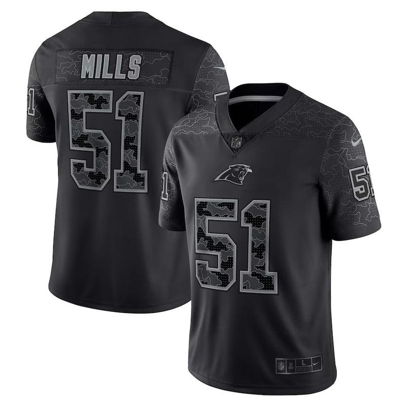 Camisa Carolina Panthers Nike Retired Player RFLCTV Limited - Preta