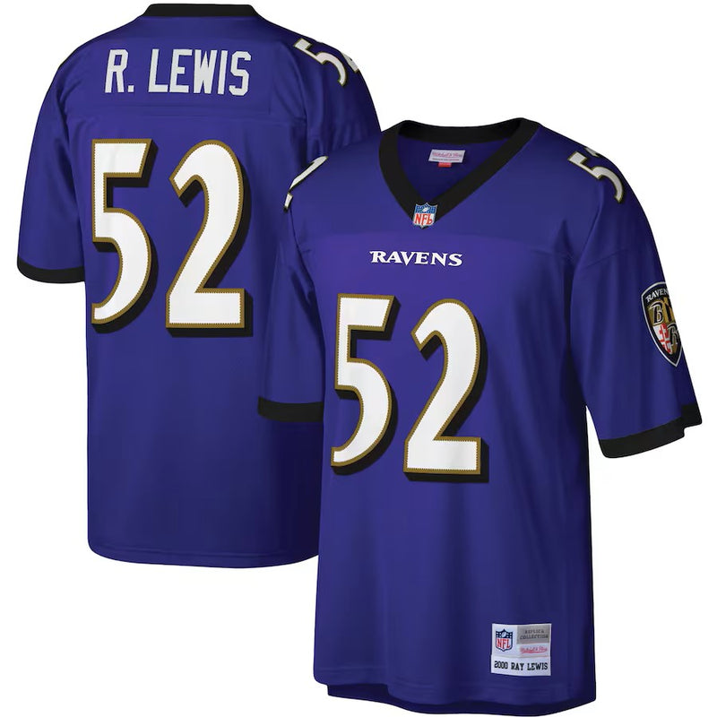 Camisa Ray Lewis Baltimore Ravens Mitchell & Ness Legacy Replica - Preta/Roxa