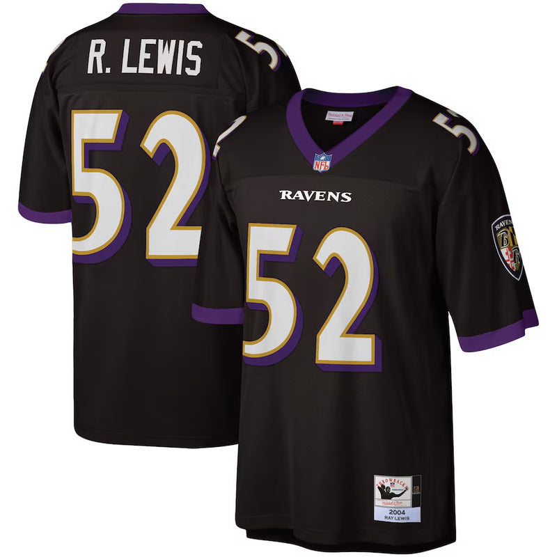 Camisa Ray Lewis Baltimore Ravens Mitchell & Ness Legacy Replica - Preta/Roxa