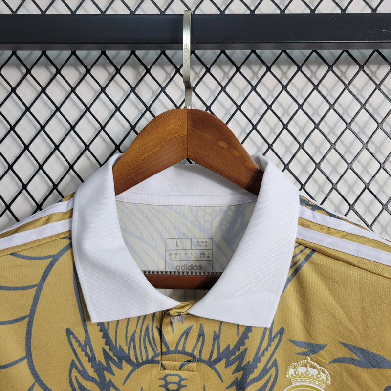 Camisa Real Madrid Dragon Gold 2023 Torcedor - Masculina