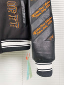 Jaqueta Off-White "Laboratory of Fun" Leather Varsity