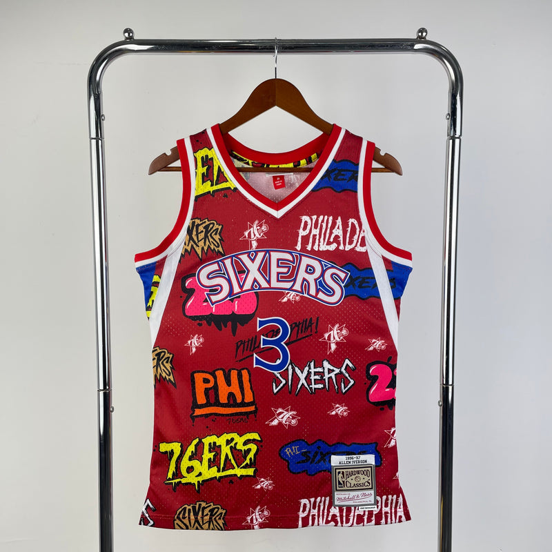 Regata Philadelphia 76ers Slap Sticker Allen Iverson 1996/97 - Hardwood Classics