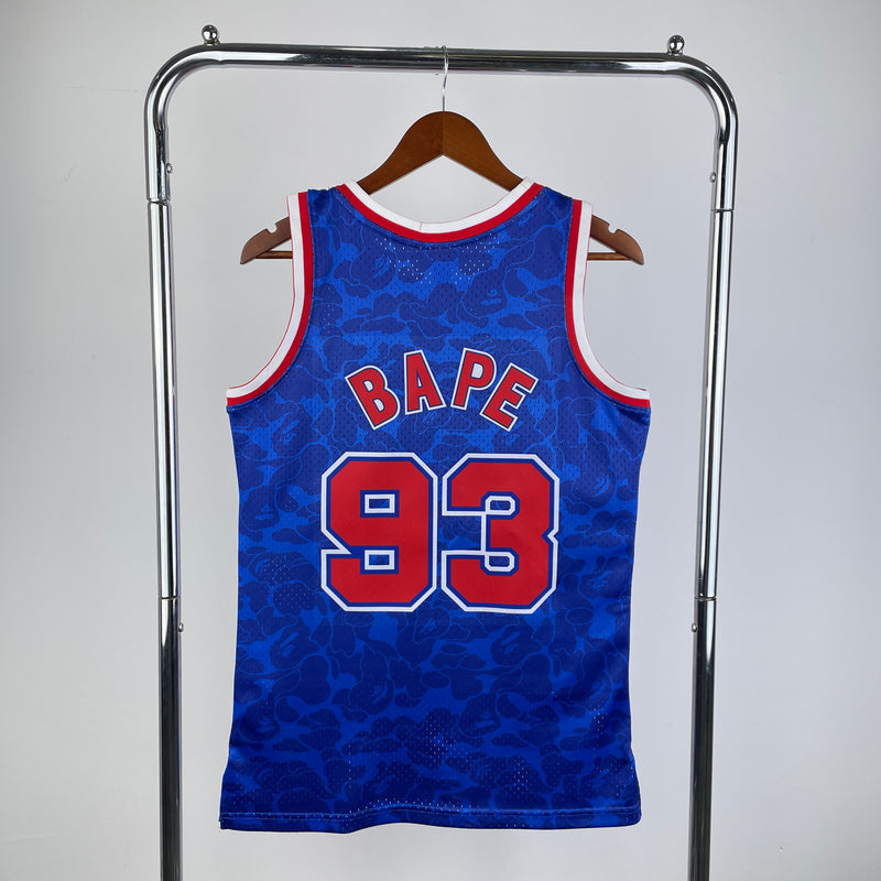 Regata BAPE x Mitchell & Ness Azul Brooklyn Nets ABC Basketball Swingman 1993 - Hardwood Classics
