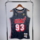 Regatas BAPE x Mitchell & Ness Miami Heat Preto e Vermelha ABC Basketball Swingman 1993 - Hardwood Classics