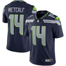 Camisa DK Metcalf Seattle Seahawks Nike Vapor Limited - College Azul Marinho/Branca/Verde Neon