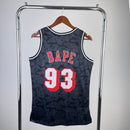 Regatas BAPE x Mitchell & Ness Miami Heat Preto e Vermelha ABC Basketball Swingman 1993 - Hardwood Classics