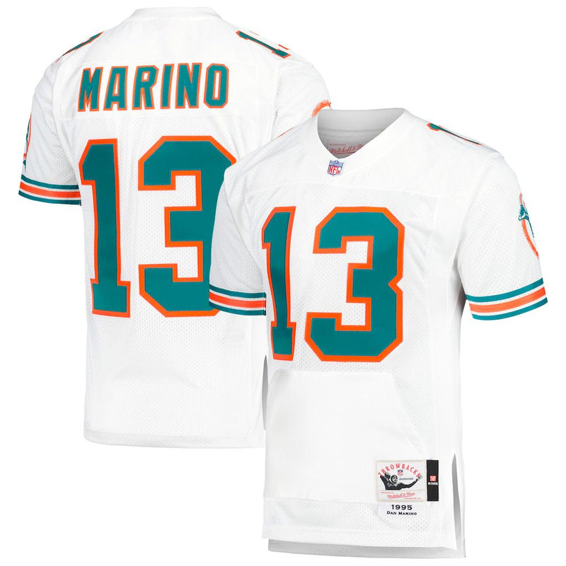 Camisa Dan Marino Miami Dolphins  Mitchell & Ness Throwback Retired Player Pocket 1998 - Branca