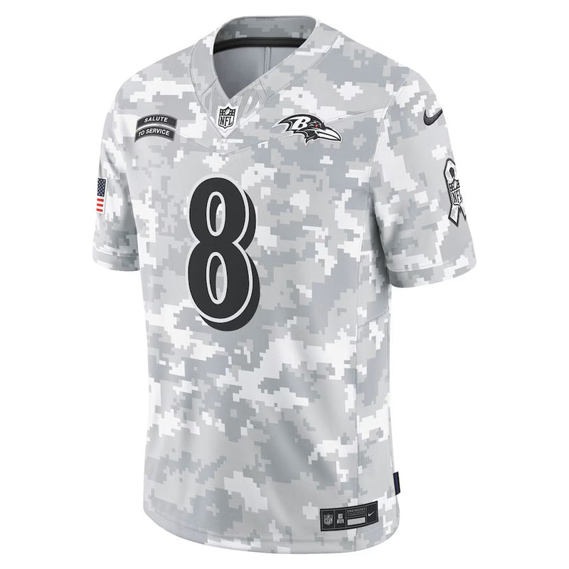Camisa Lamar Jackson Baltimore Ravens Nike Salute to Service Limited - Arctic Camo