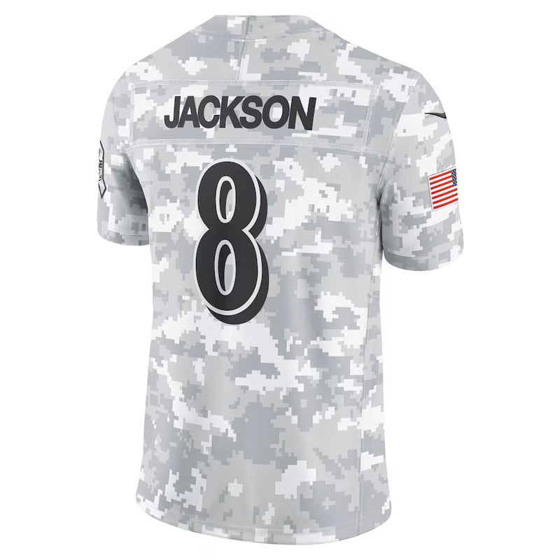 Camisa Lamar Jackson Baltimore Ravens Nike Salute to Service Limited - Arctic Camo