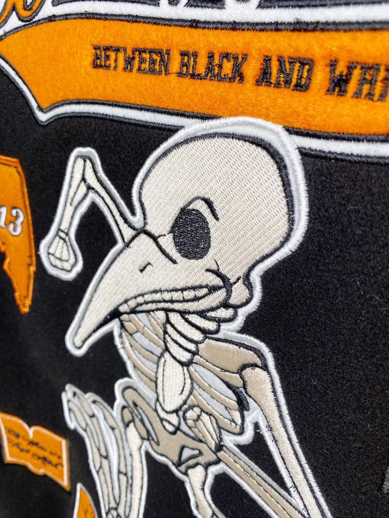 Jaqueta Off-White "Laboratory of Fun" Leather Varsity