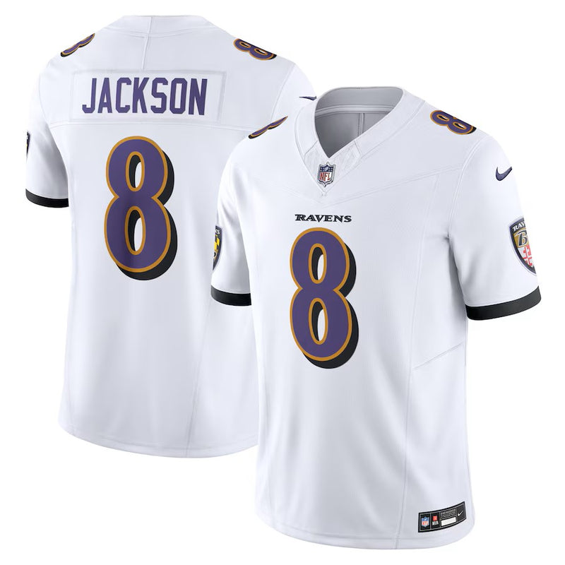Camisa Lamar Jackson Baltimore Ravens Nike Vapor F.U.S.E. Limited - Branca