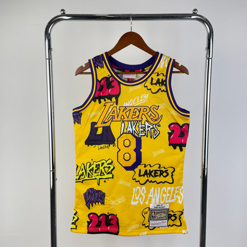 Regata Los Angeles Lakers Kobe Bryant Slap Sticker Amarela 1996/97 - Hardwood Classics