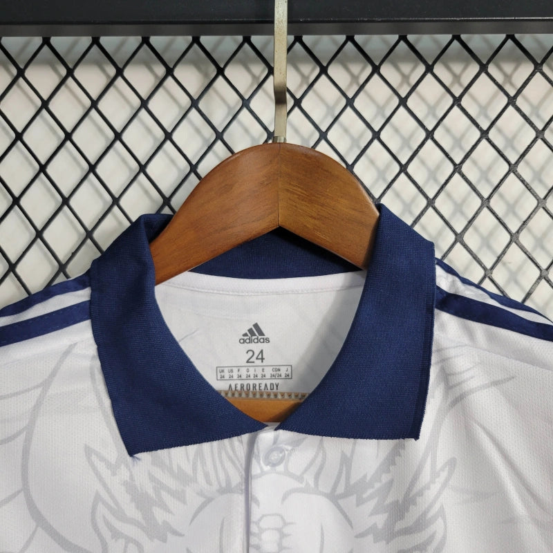 Conjunto Infantil Real Madrid Dragon Branca 2023 - Unissex