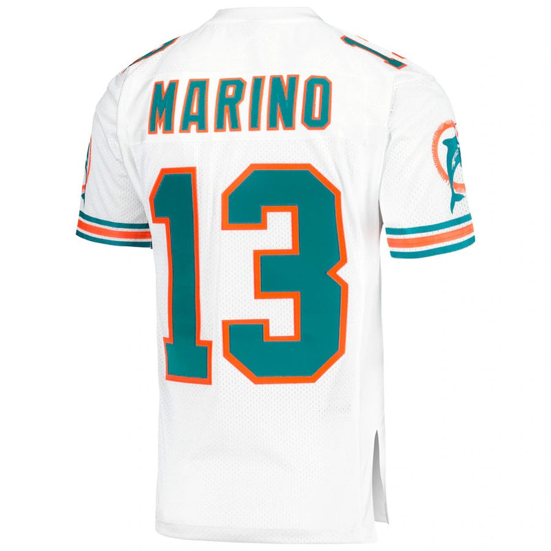 Camisa Dan Marino Miami Dolphins  Mitchell & Ness Throwback Retired Player Pocket 1998 - Branca