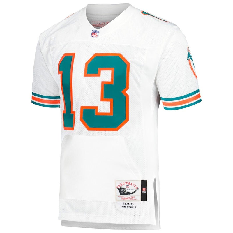 Camisa Dan Marino Miami Dolphins  Mitchell & Ness Throwback Retired Player Pocket 1998 - Branca