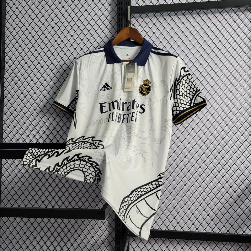 Camisa Real Madrid Dragon Branca 2022/23 Torcedor - Masculina