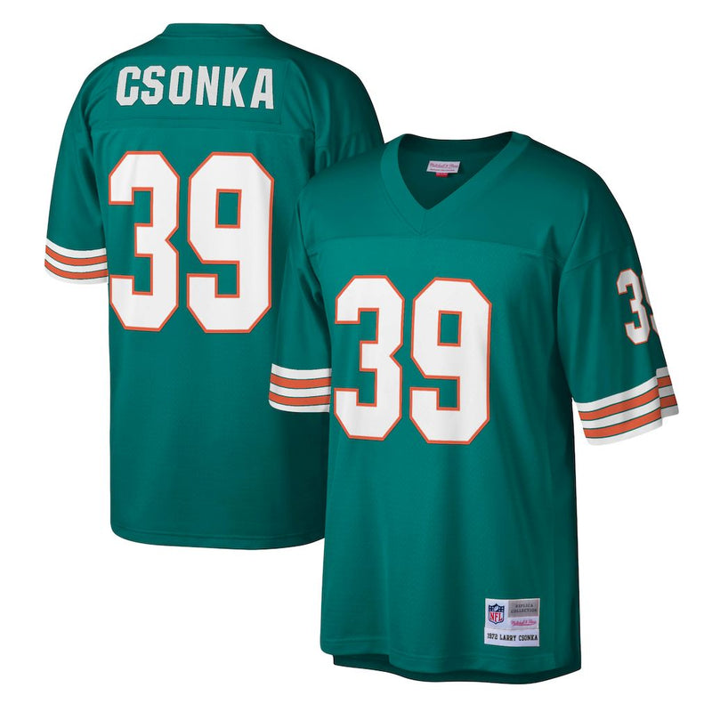 Camisa Larry Csonka Miami Dolphins Mitchell & Ness Legacy Replica - Aqua