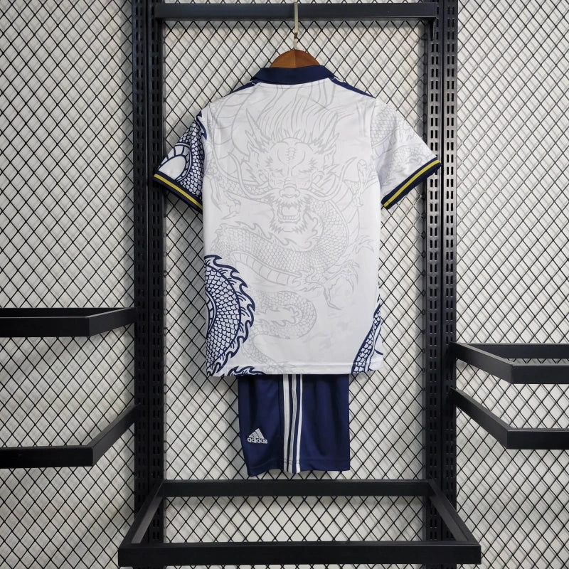Conjunto Infantil Real Madrid Dragon Branca 2023 - Unissex