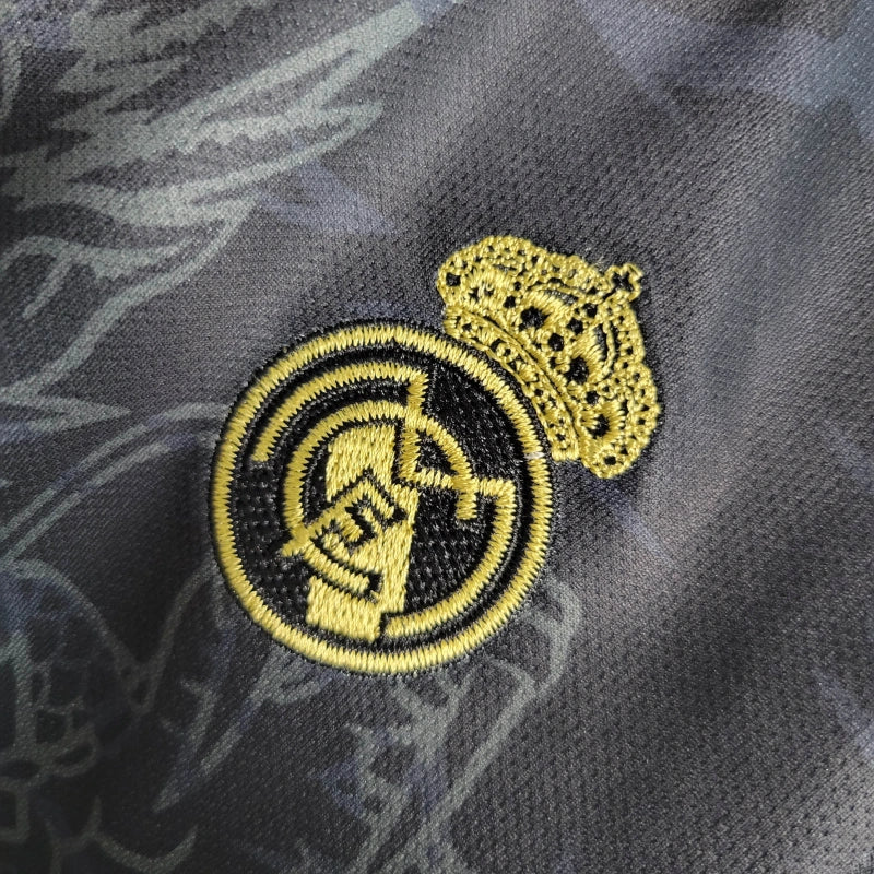 Conjunto Infantil Real Madrid Dragon Black 2023 - Unissex