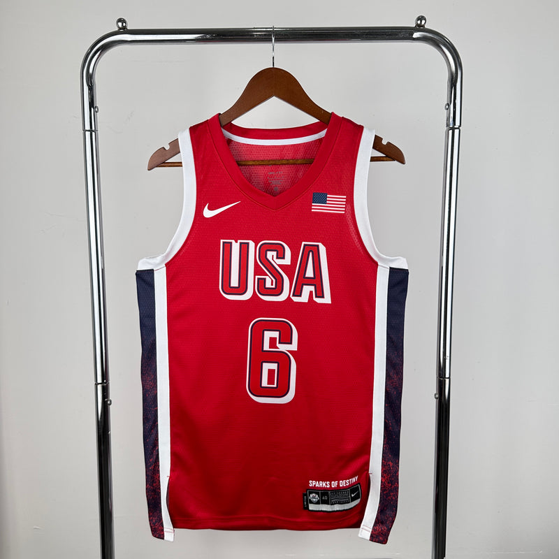 Regata USA Basketball Vermelha Swingman Olympics 2024