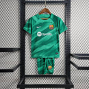 Conjunto Infantil Goleiro Verde Barcelona 2023/24 - Unissex