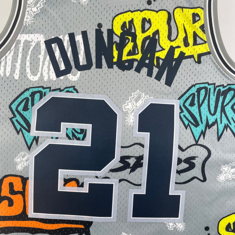 Regata San Antonio Spurs Slap Sticker Cinza 1998/99 - Hardwood Classics
