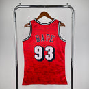 Regatas BAPE x Mitchell & Ness Miami Heat Preto e Vermelha ABC Basketball Swingman 1993 - Hardwood Classics