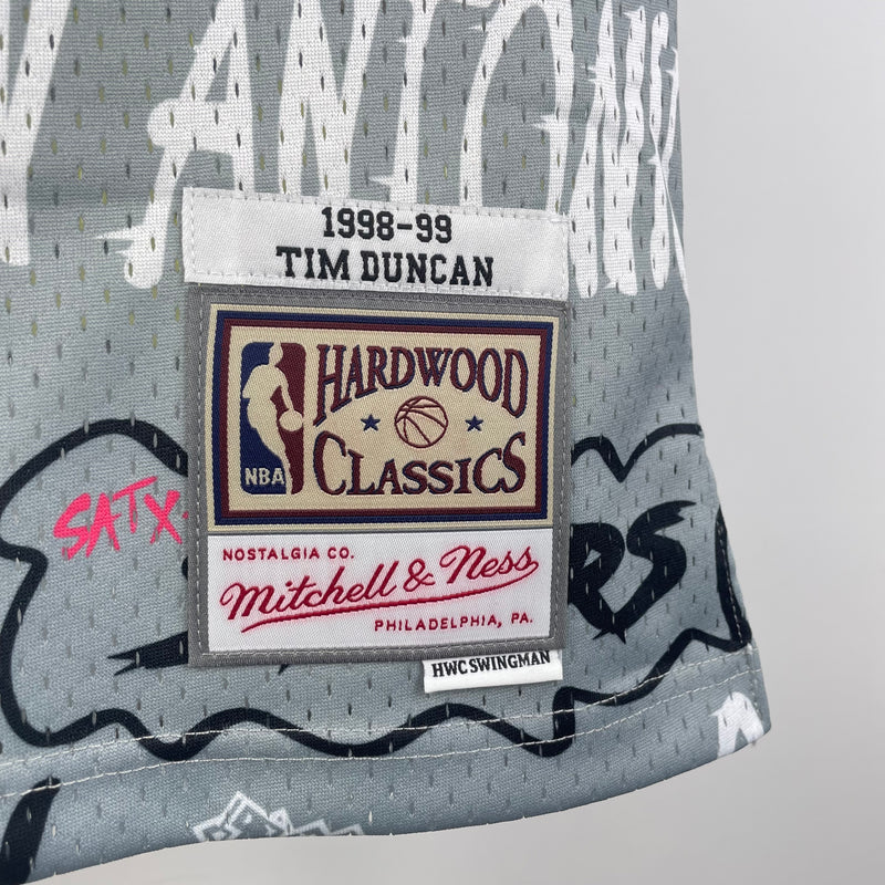 Regata San Antonio Spurs Slap Sticker Cinza 1998/99 - Hardwood Classics