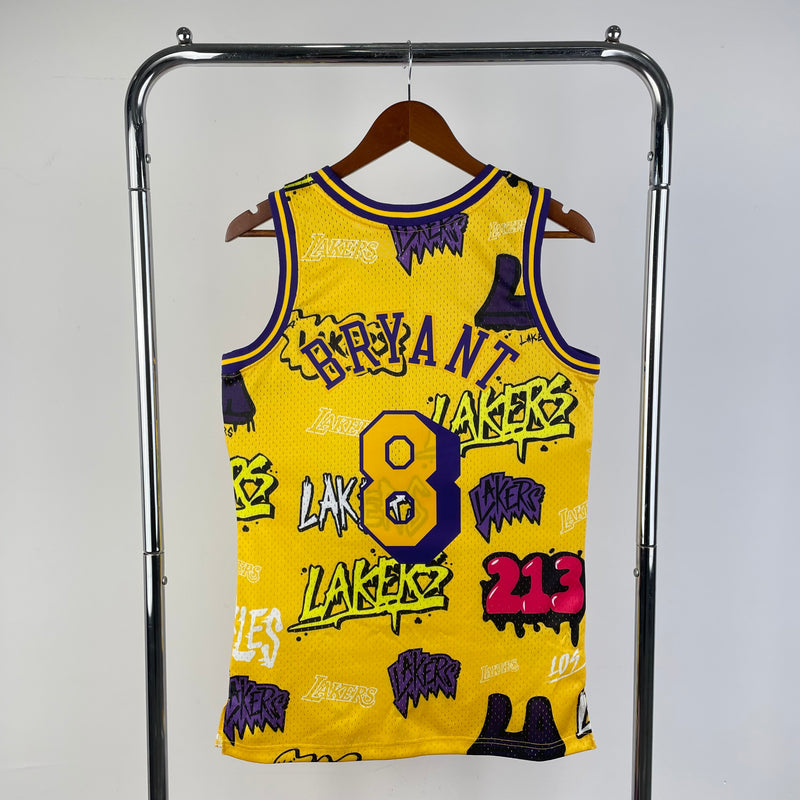 Regata Los Angeles Lakers Kobe Bryant Slap Sticker Amarela 1996/97 - Hardwood Classics