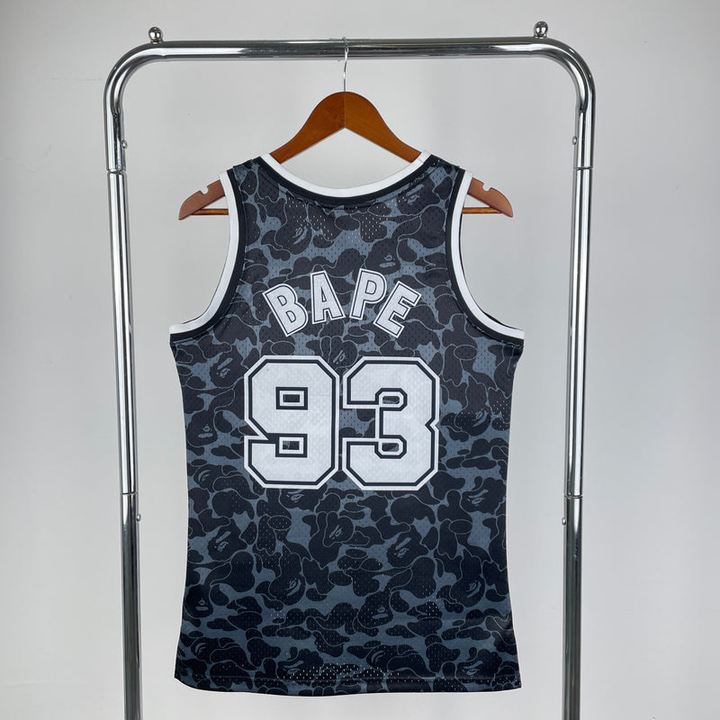 Regata BAPE x Mitchell & Ness Brooklyn Nets Preta ABC Basketball Swingman 1993 - Hardwood Classics