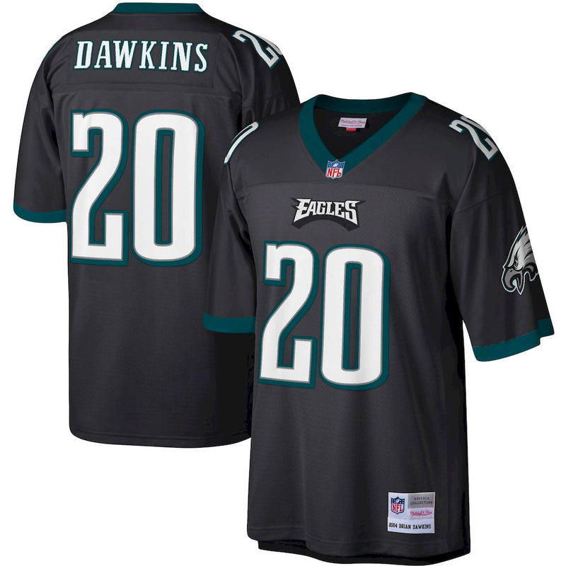 Camisa Brian Dawkins Philadelphia Eagles Mitchell & Ness Legacy Replica 2004 - Preta