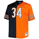 Camisa Walter Payton Chicago Bears Mitchell & Ness Big & Tall Split Legacy Retired Player Replica - Azul/Laranja