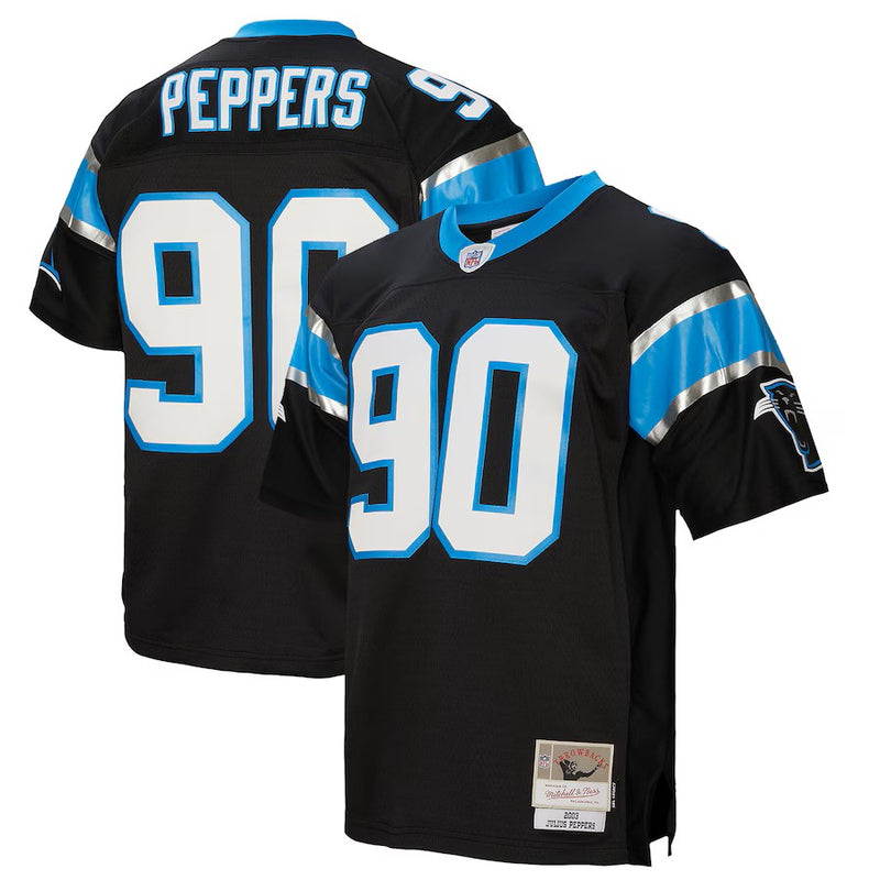Camisa Julius Peppers Carolina Panthers Mitchell & Ness Big & Tall Alternate Legacy Retired Player 2003 - Preta