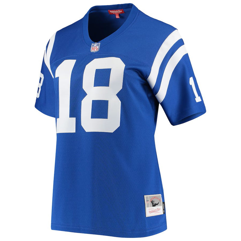 Camisa Peyton Manning Indianapolis Colts Feminina Mitchell & Ness Legacy Replica 1998 - Azul Royal