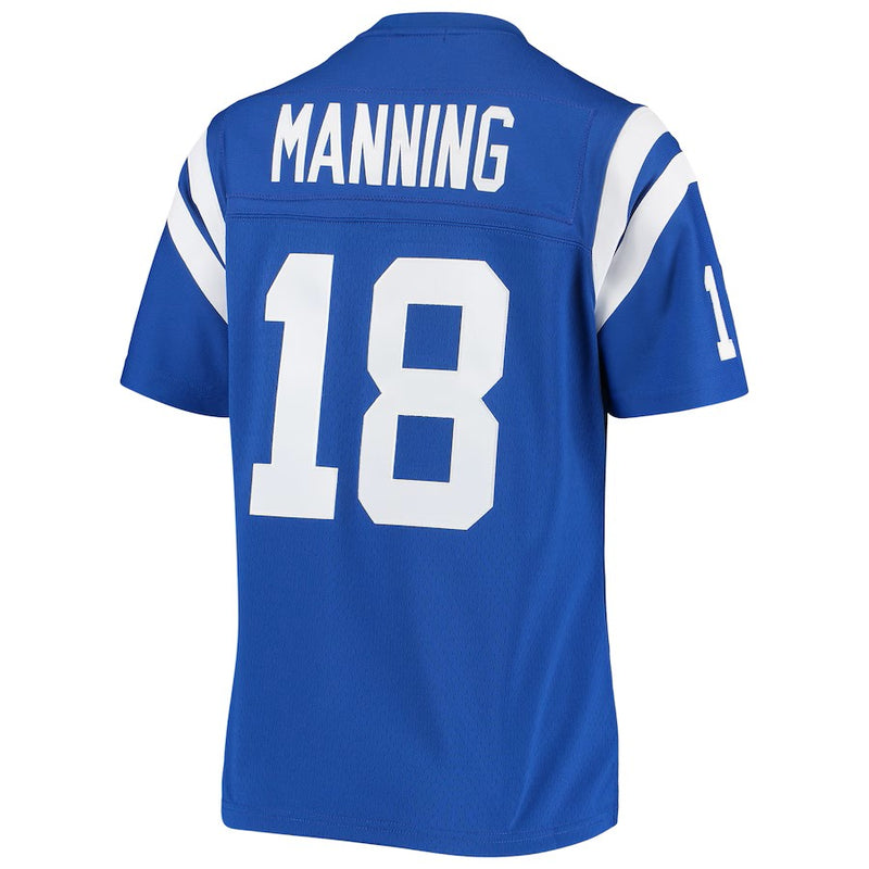 Camisa Peyton Manning Indianapolis Colts Feminina Mitchell & Ness Legacy Replica 1998 - Azul Royal